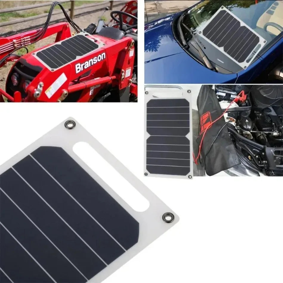 Batterie portable, panneau de charge pour téléphone portable, panneau solaire 6.1V 35W avec USB, étanche, pour la randonnée et le camping en plein air