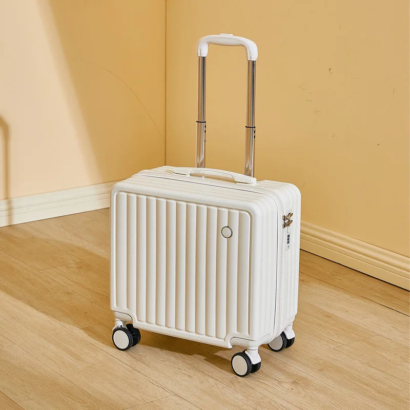 Valise de voyage de 18 pouces, jolie valise de compagnie aérienne, boîte à mot de passe, roue silencieuse, châssis léger monté universel