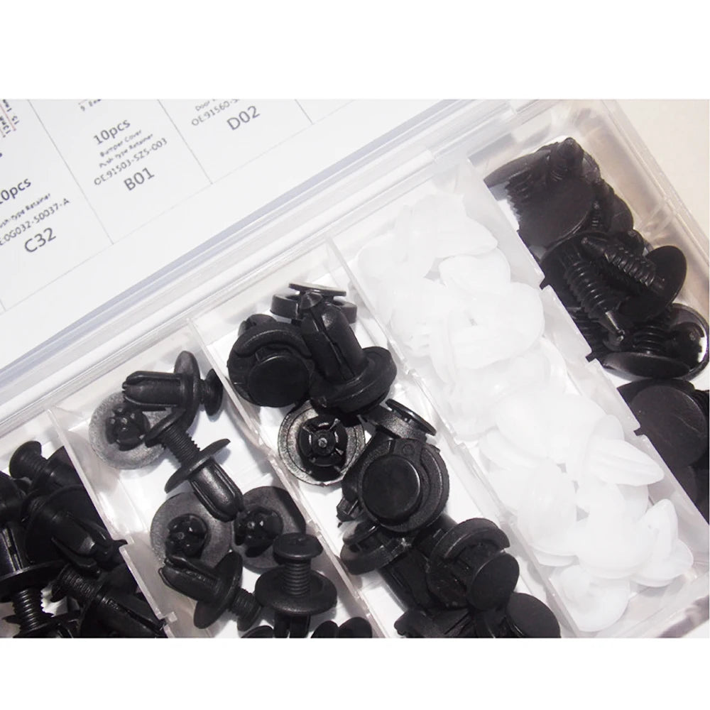 Kit de clips de fixation automatique, 100 pièces, Clips à rivets de garde-boue, goupille de retenue de poussée de carrosserie de voiture, Rivet de pare-chocs de porte, panneau de retenue de voiture