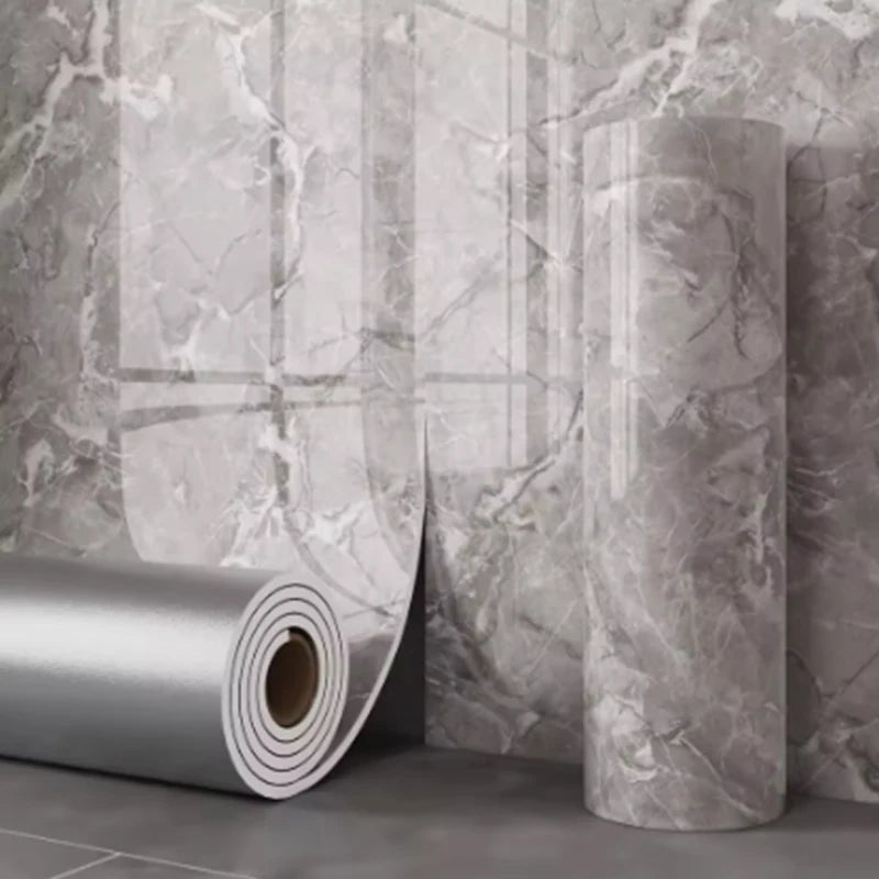 Papier peint auto-adhésif en mousse épaisse de marbre, 1 rouleau, Imitation de carrelage, autocollant mural imperméable pour salle de bains, décoration de salon