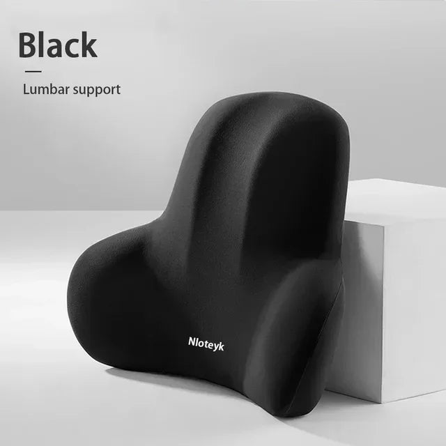 Appui-tête en mousse à mémoire de forme, ensemble de soutien lombaire, oreiller ergonomique pour le cou, coussin de dos, siège de conducteur de voiture, tissu Polyester respirant et confortable