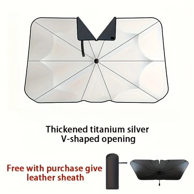 Parasol pare-soleil pour pare-brise avant de voiture, avec revêtement argenté anti-UV, pliable, protection solaire pour voiture