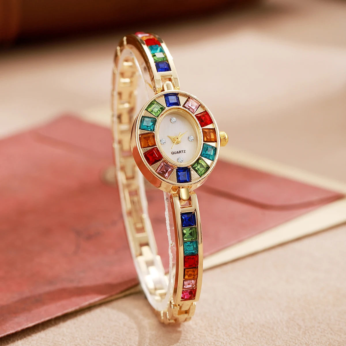 Montres de luxe en strass pour femmes, Bracelet à la mode, montre à Quartz pour dames, horloge cadeau pour filles (sans boîte)