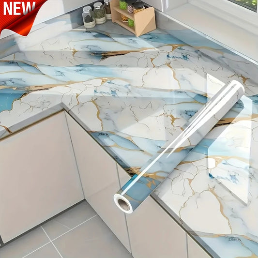 Papier peint auto-adhésif de cuisine 40cm, papier de contact pour comptoir d'armoire, PVC, imperméable et résistant à l'huile, autocollant mural