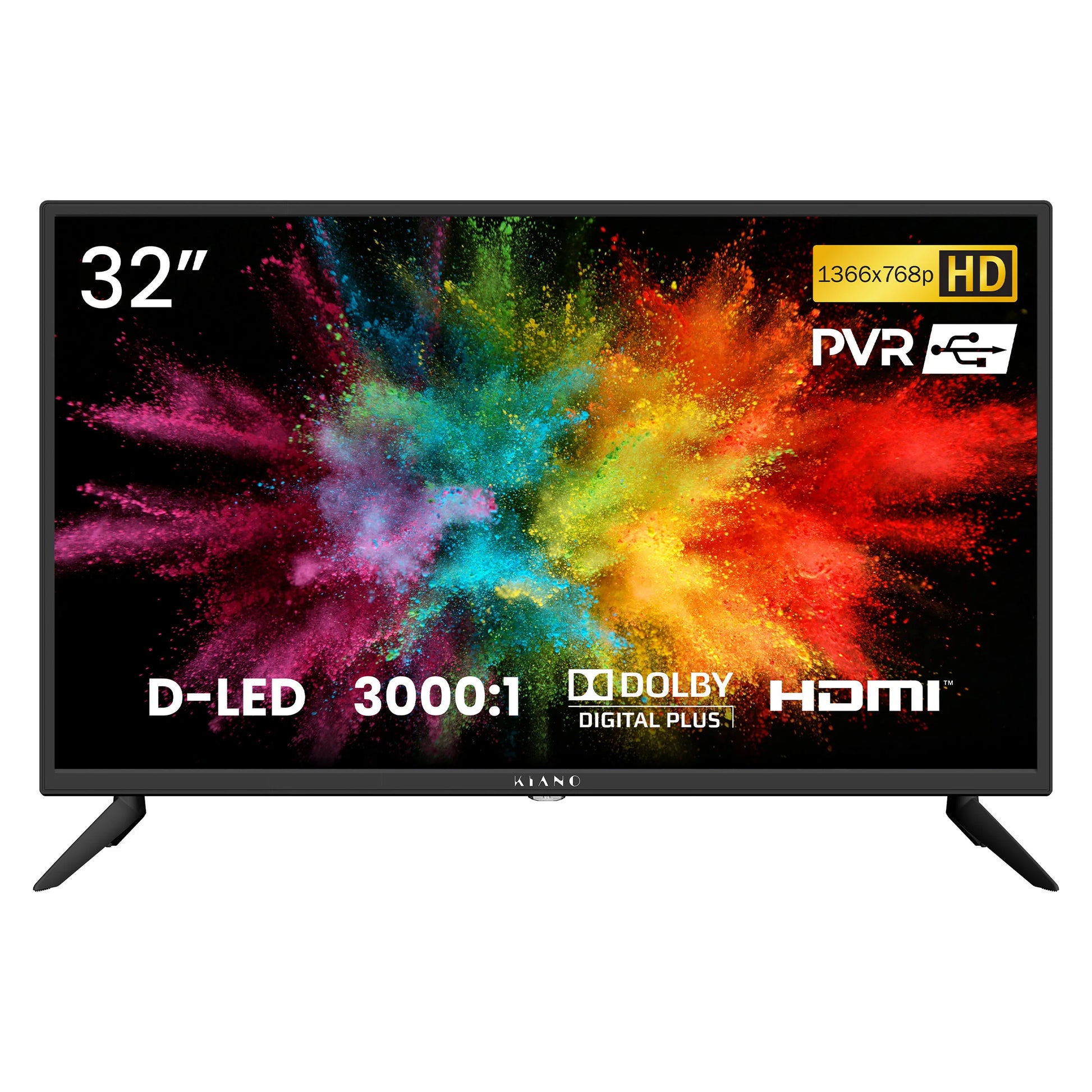 Téléviseur 32" HD D-LED avec Dolby Digital Plus, HDMI et PVR, écran dynamique multicolore