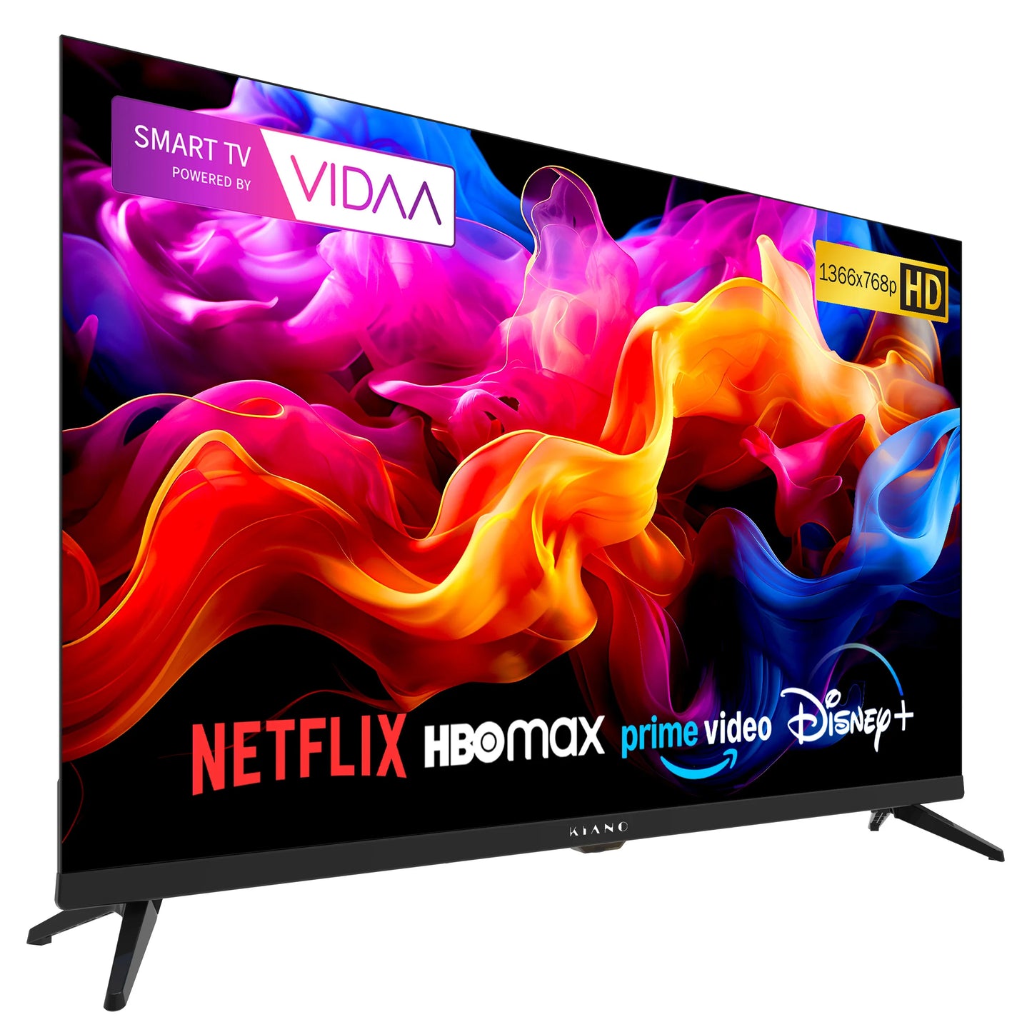 Téléviseur intelligent HD 1366x768p, powered by VIDAA, compatible Netflix, HBO Max, Prime Video, Disney+