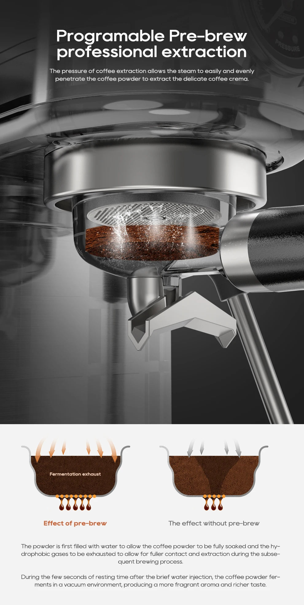 Hiinvasif-Machine à café expresso semi-automatique, cafetière super fine, température réglable, froid et chaud, cappuccino, W 20bar, H10B