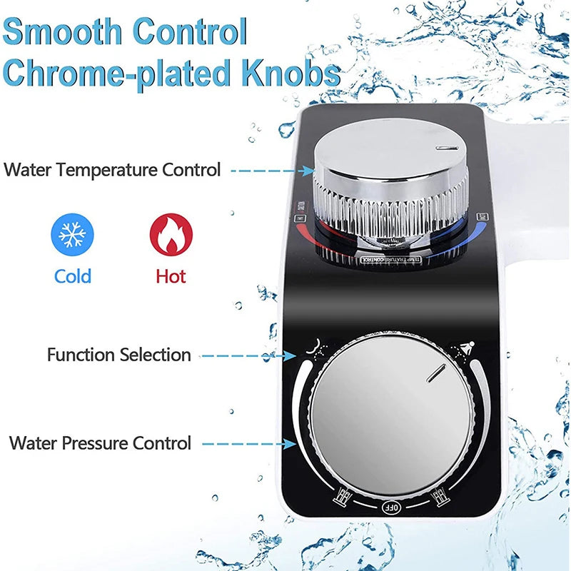 Bidet siège de toilette fixation Non électrique autonettoyant double buses lavage chaud froid mélangeur eau dame salle de bain accessoires pulvérisateur