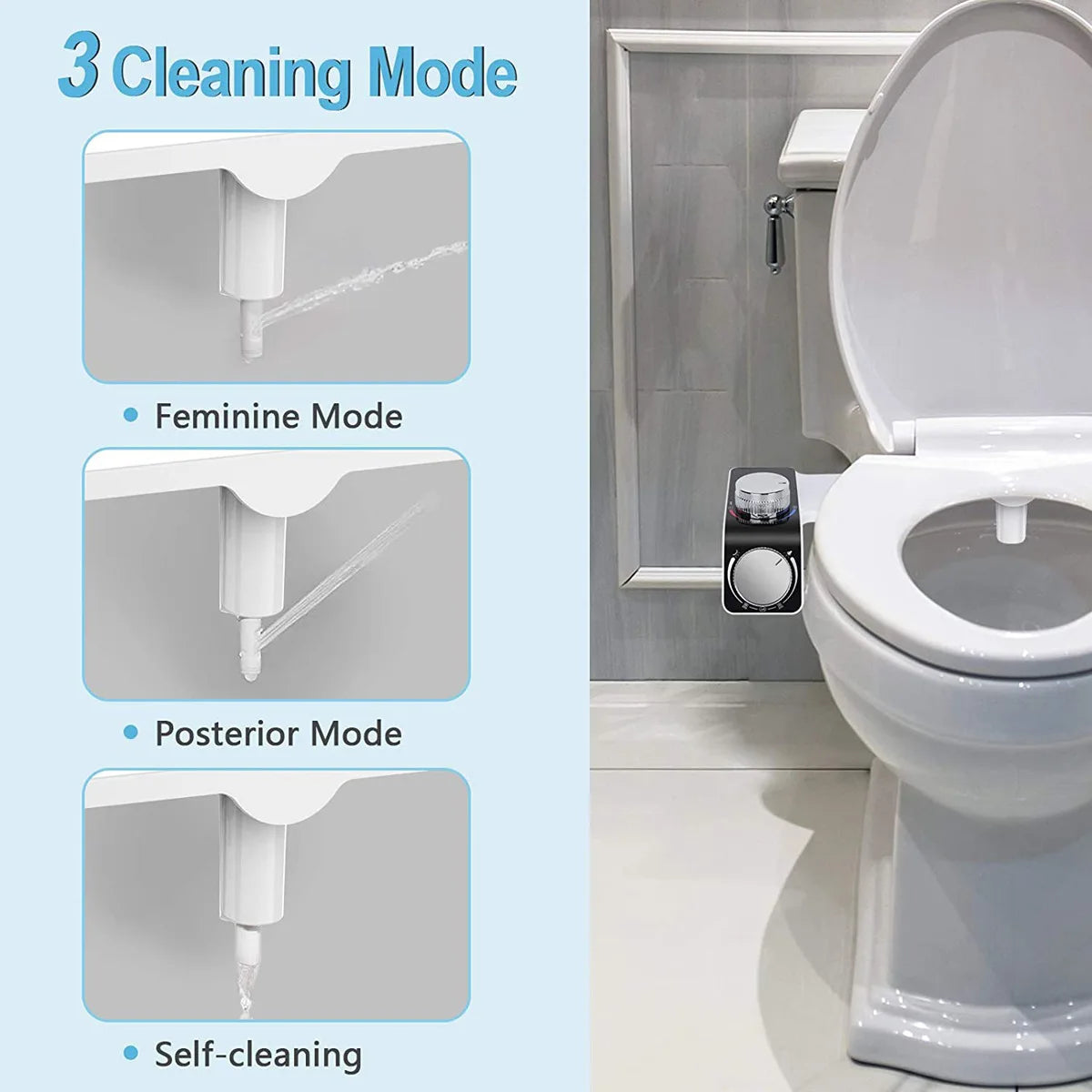 Bidet siège de toilette fixation Non électrique autonettoyant double buses lavage chaud froid mélangeur eau dame salle de bain accessoires pulvérisateur