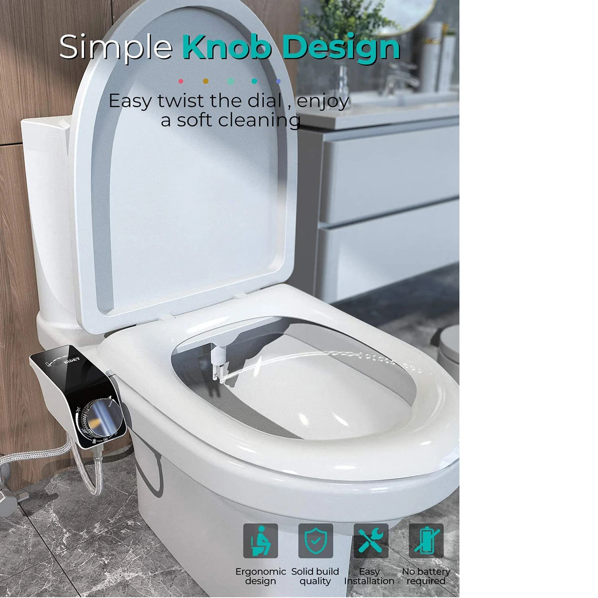 Bidet siège de toilette fixation Non électrique autonettoyant double buses lavage chaud froid mélangeur eau dame salle de bain accessoires pulvérisateur