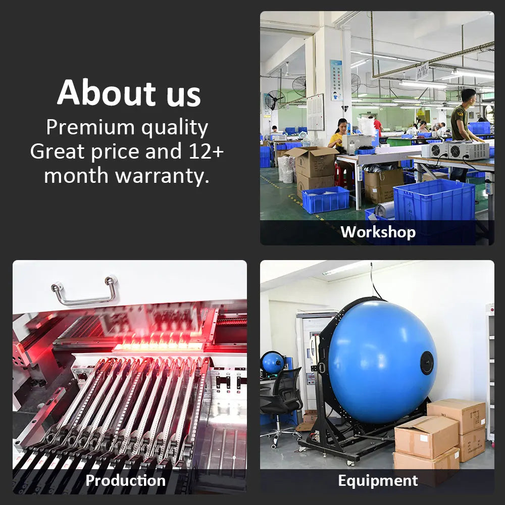 Atelier de production high-tech avec équipement de qualité et garantie 12+ mois
