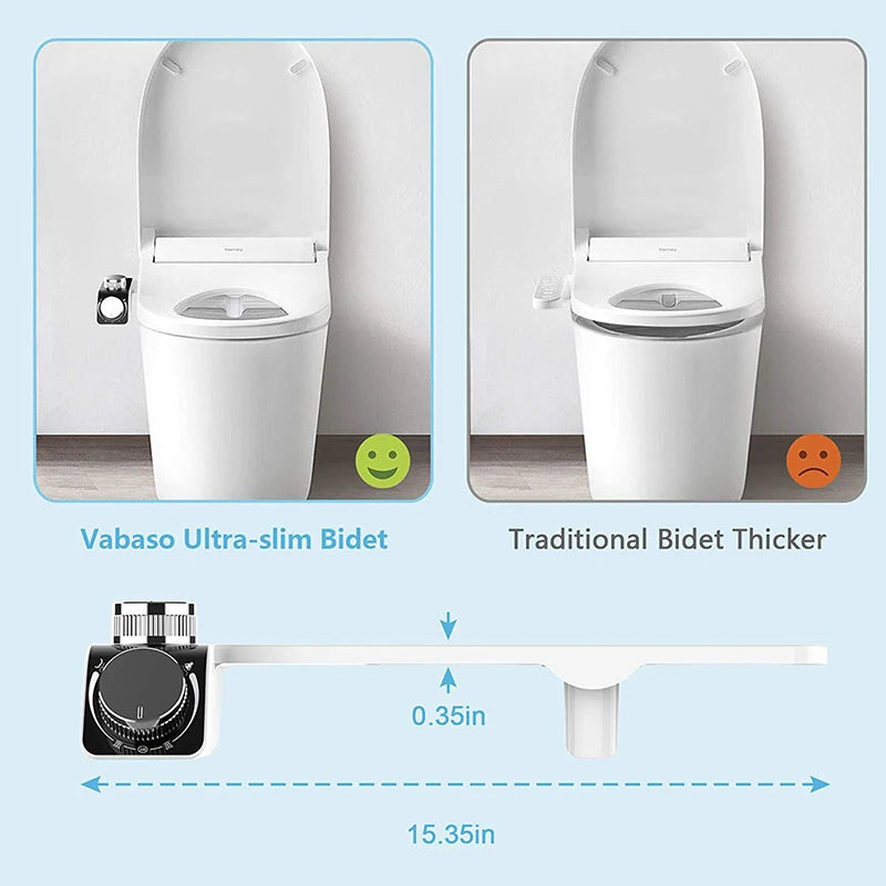 Bidet siège de toilette fixation Non électrique autonettoyant double buses lavage chaud froid mélangeur eau dame salle de bain accessoires pulvérisateur