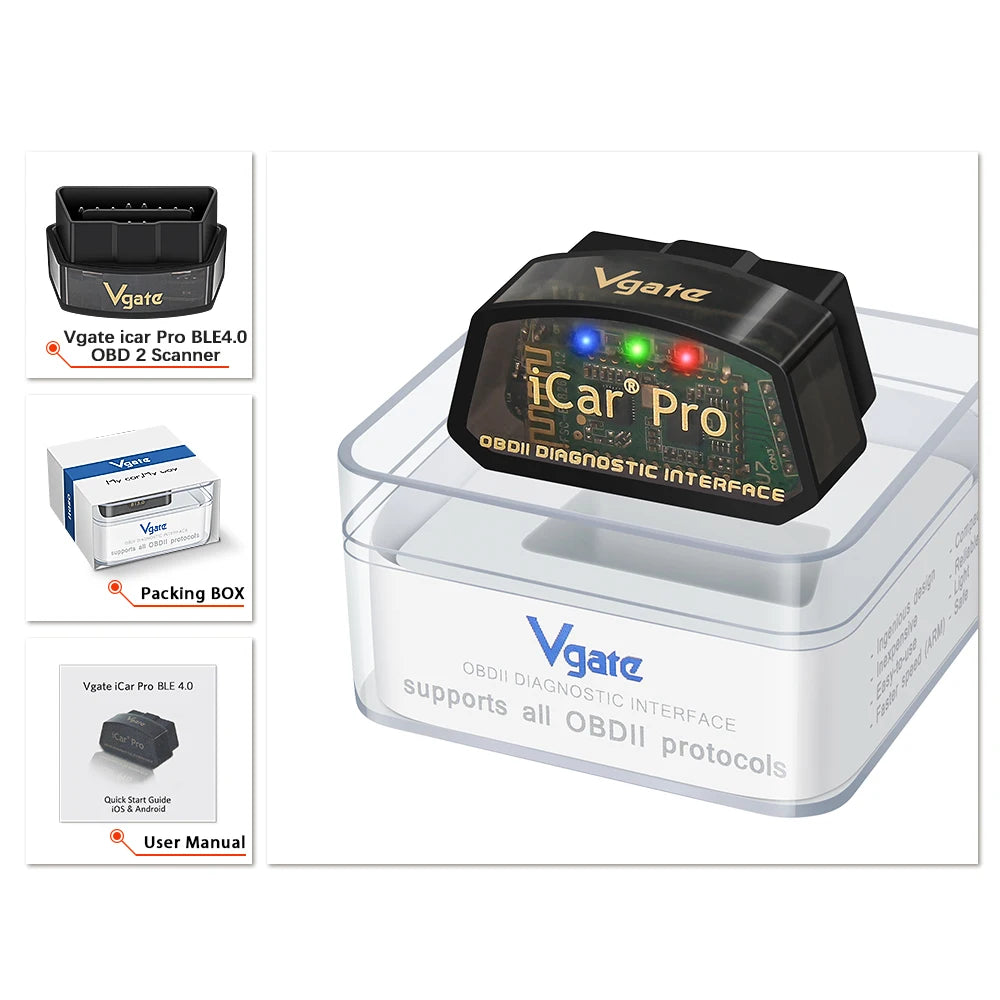 Scanner OBD2 Vgate iCar Pro ELM327 WIFI pour iOS/Android BT 4.0 BT 3.0 ELM 327 OBD 2 Outil de diagnostic automobile Lecteur de codes
