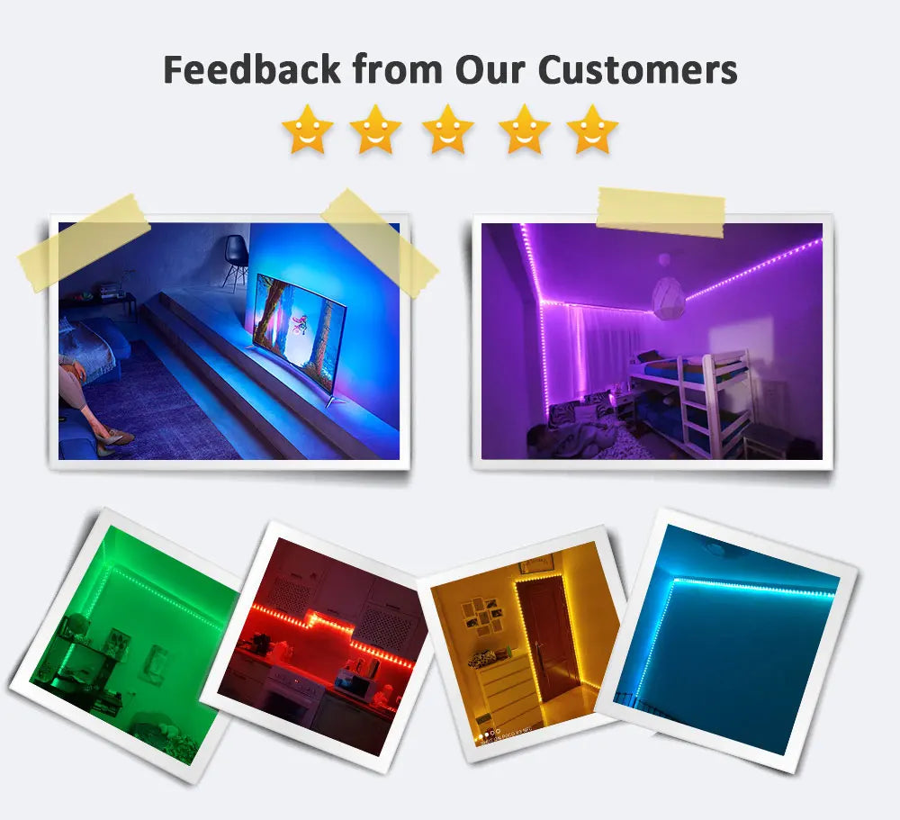 Bandes LED RGB pour ambiance lumineuse dans salon, chambre et cuisine – Éclairage décoratif coloré