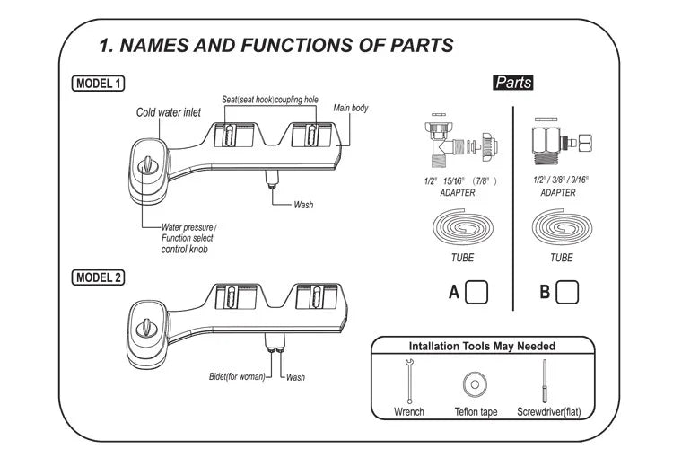 Bidet siège de toilette fixation Non électrique autonettoyant double buses lavage chaud froid mélangeur eau dame salle de bain accessoires pulvérisateur