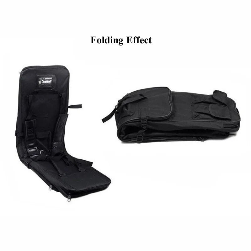 Siège auto enfant pliable noir, compact et portable pour voyages et déplacements
