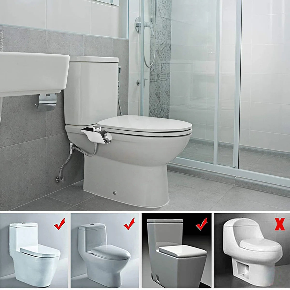 Bidet siège de toilette fixation Non électrique autonettoyant double buses lavage chaud froid mélangeur eau dame salle de bain accessoires pulvérisateur