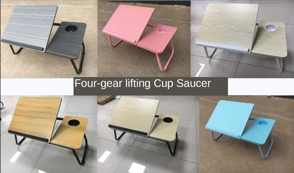 Table d'appoint pliante avec porte-gobelet, 6 coloris, design moderne pour bureau ou lit