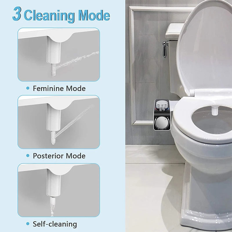 Bidet siège de toilette fixation Non électrique autonettoyant double buses lavage chaud froid mélangeur eau dame salle de bain accessoires pulvérisateur