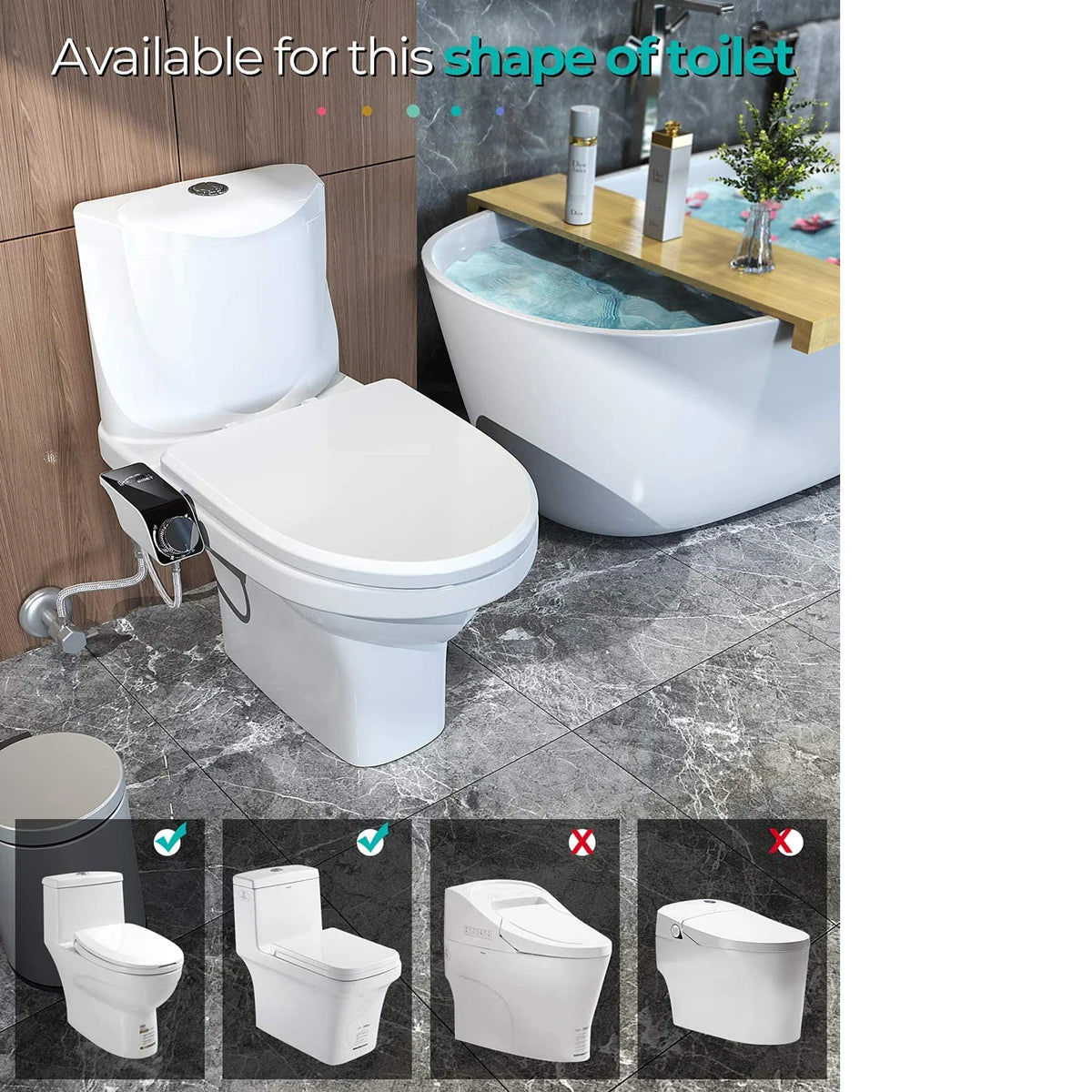 Bidet siège de toilette fixation Non électrique autonettoyant double buses lavage chaud froid mélangeur eau dame salle de bain accessoires pulvérisateur