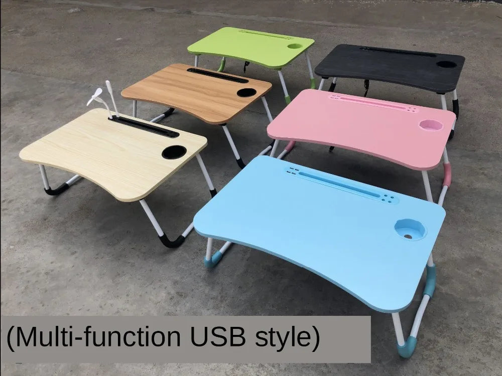 Bureau portable pliable multi-fonction USB, 6 couleurs, idéal pour ordinateur portable ou lit