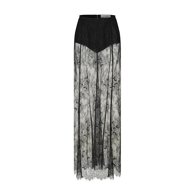 Tornova – robe en dentelle sans bretelles pour femme, ensemble élégant et Sexy, gilet à bretelles, taille haute, jupe longue d'épissure, Slim, Banquet, 2 pièces
