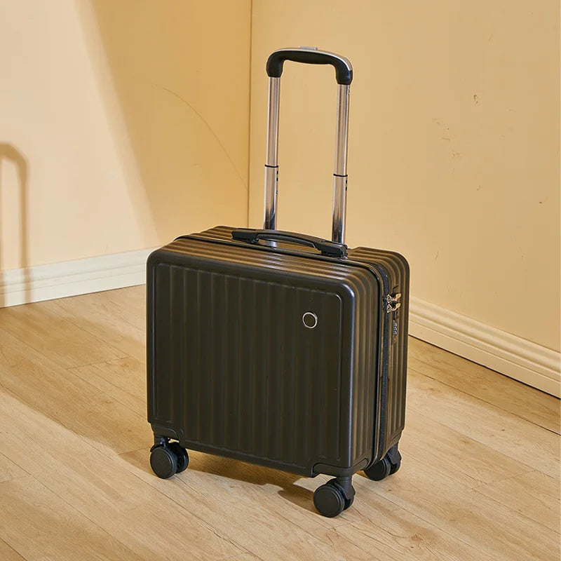 Valise de voyage de 18 pouces, jolie valise de compagnie aérienne, boîte à mot de passe, roue silencieuse, châssis léger monté universel