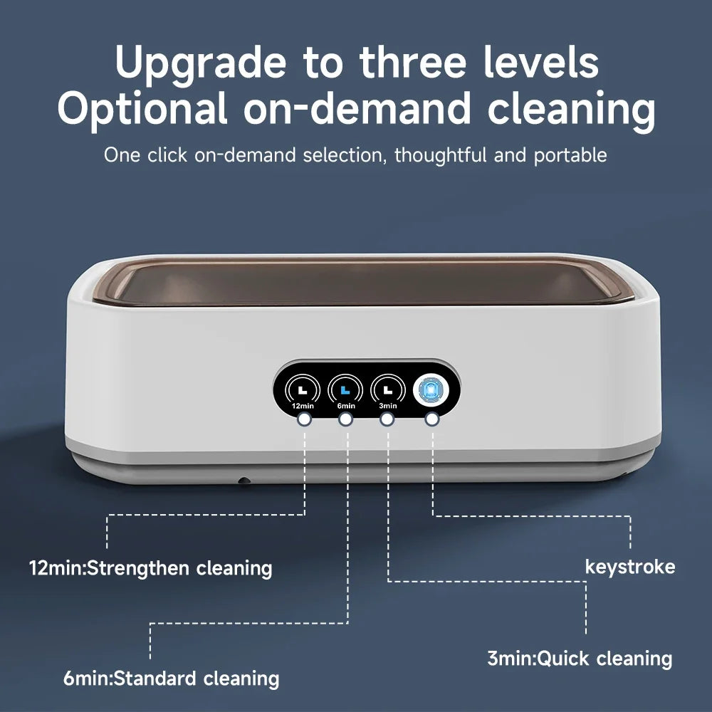 TINSOL 49KHZ nettoyeur à ultrasons haute fréquence 650ml Mini Machine de nettoyage par vibrations adapté aux lunettes bijoux et prothèses dentaires