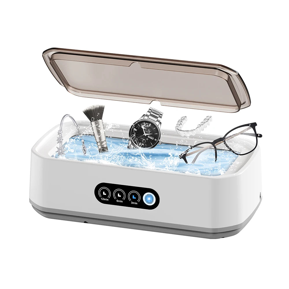 TINSOL 49KHZ nettoyeur à ultrasons haute fréquence 650ml Mini Machine de nettoyage par vibrations adapté aux lunettes bijoux et prothèses dentaires