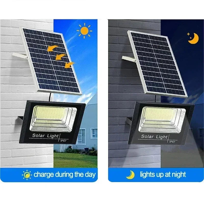 JVEE 30W 1000mAh projecteurs solaires télécommande alimenté projecteur extérieur étanche IP67 Villa lampadaire Angle réglable