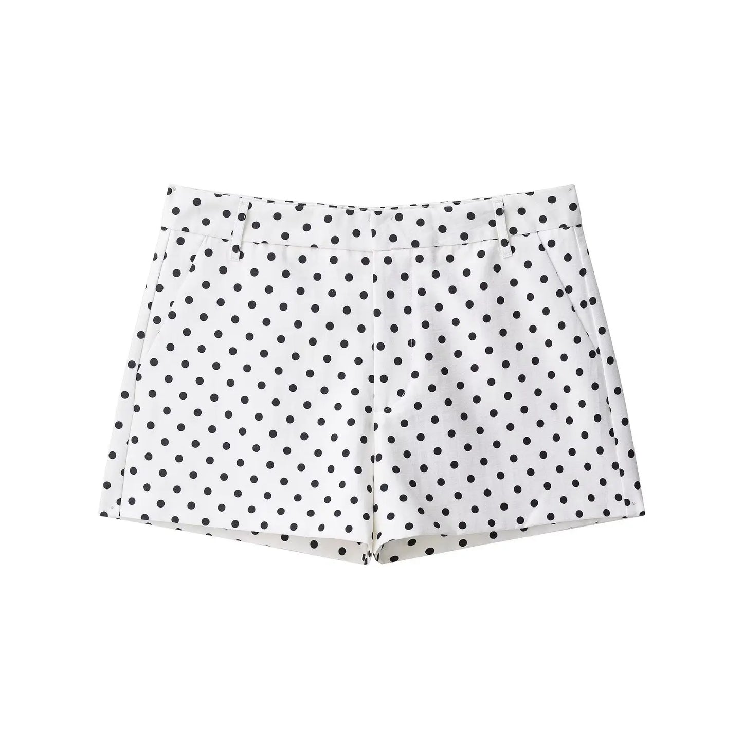 HH mode femmes à pois imprimé manteaux courts automne manches longues col roulé fermeture éclair avec poches cordon veste décontractée