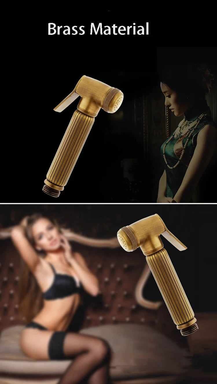 Ensemble de douche de bidet en laiton antique, pulvérisateur de bidet en cuivre, toilettes