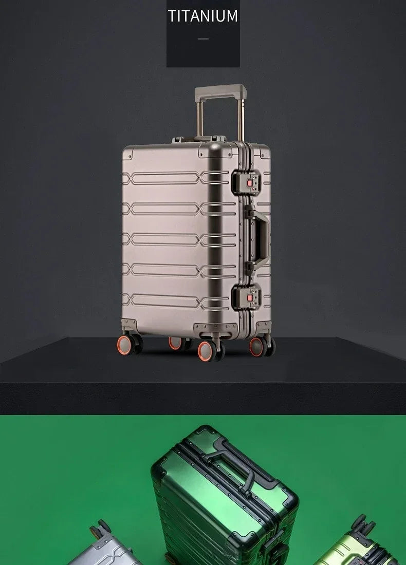 TravelTrolley bagages 20 ''valise de cabine à main sacs de voyage bagages roulants valise de voyage en alliage d'aluminium-magnésium