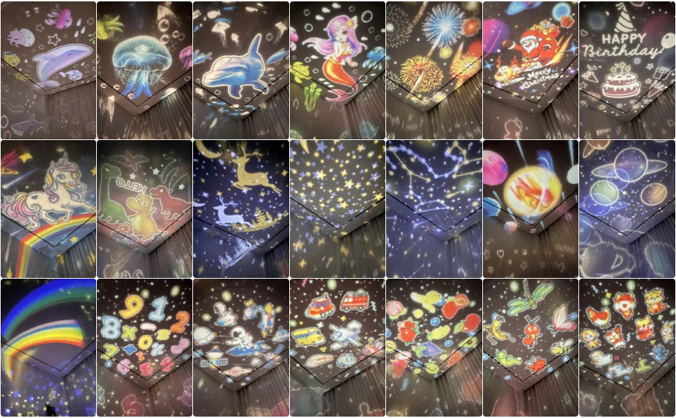Projecteur de ciel étoilé Galaxy 21 en 1 pour enfants, rotation à 360 °, minuterie, lampe, anniversaire, cadeaux de Noël, décor