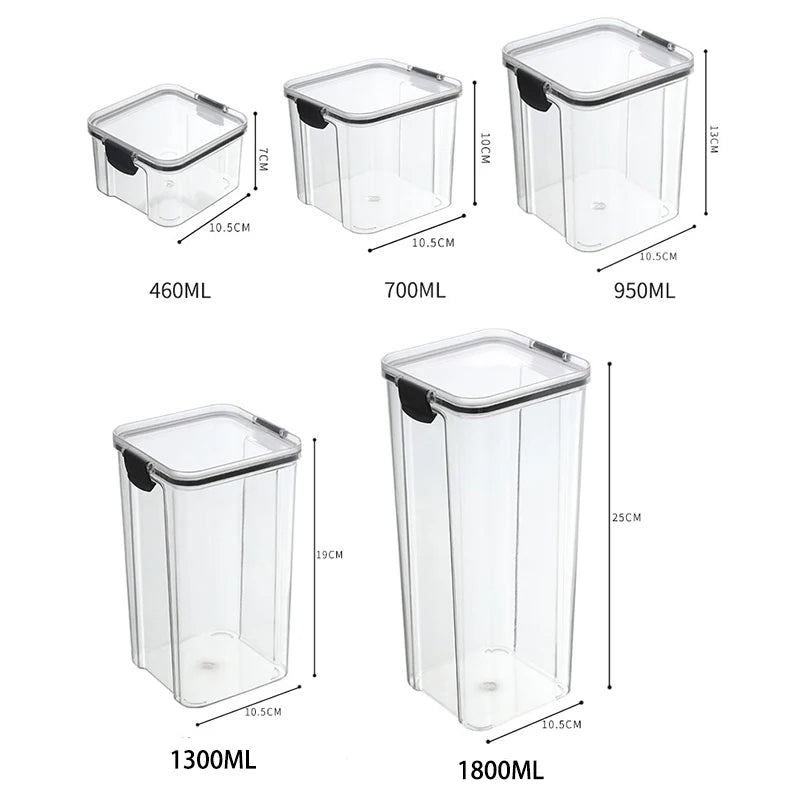 Ensemble de Bocaux Scellés en Plastique pour Assaisonnement Domestique, Boîte de Rangement Étanche à l'Humidité