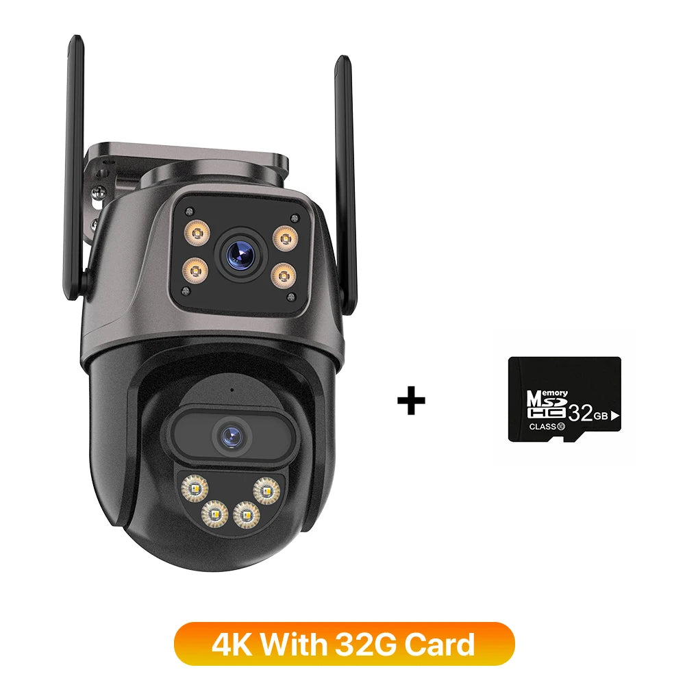 Caméra de surveillance 4K sans fil avec carte mémoire 32 Go, idéale pour la sécurité à domicile