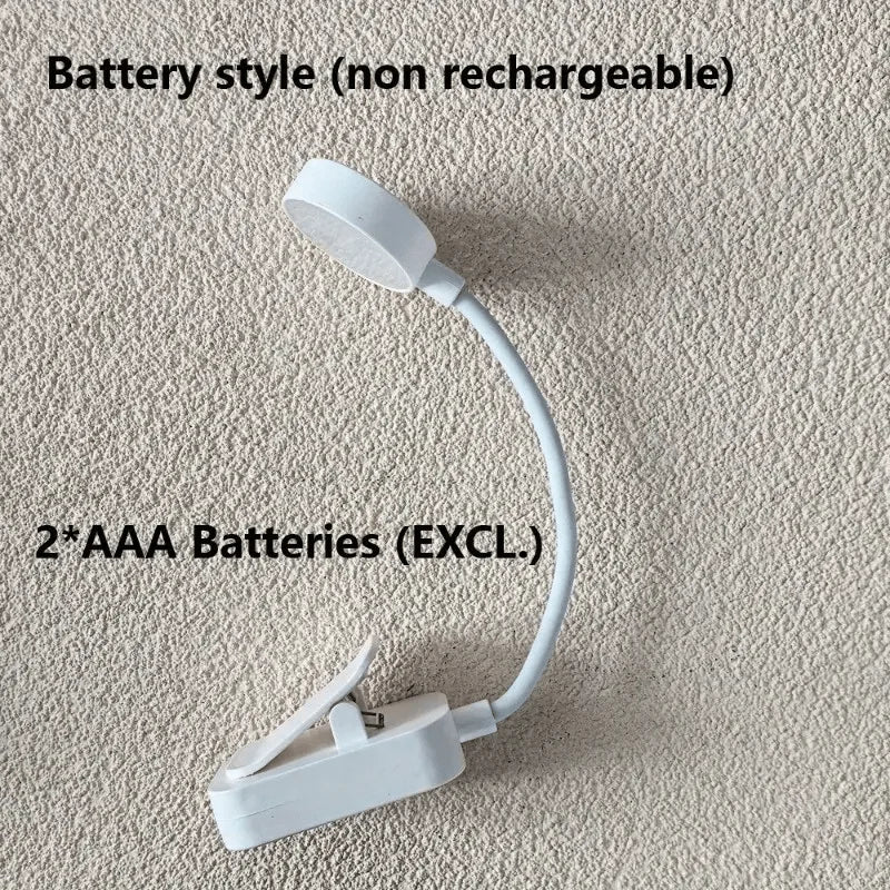 Lampe LED flexible à pince, pile AAA non rechargeable, éclairage portable pour bureau ou lecture