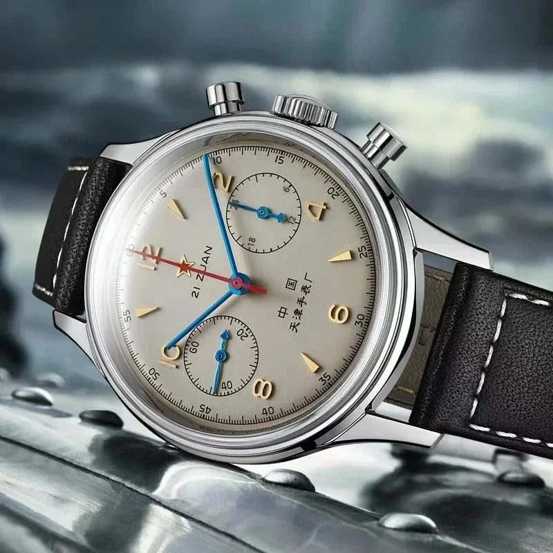 Montres pour hommes 1963 pilote montre automatique 42mm étanche rétro quartz chronographe montre habillée vintage