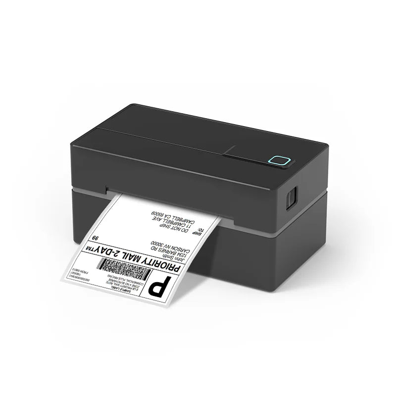 Imprimante d'étiquettes thermique compacte pour colis et expéditions, imprimant un label Priority Mail