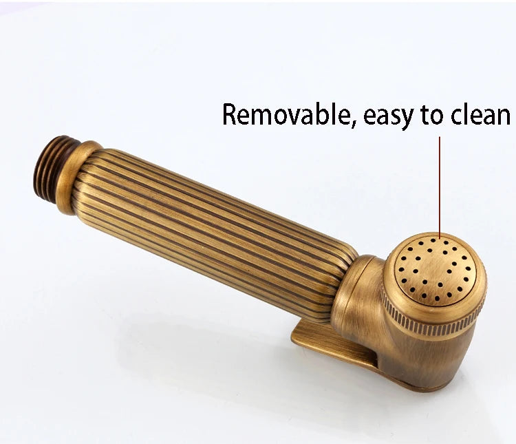 Ensemble de douche de bidet en laiton antique, pulvérisateur de bidet en cuivre, toilettes