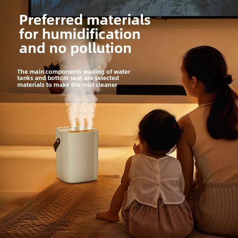 Humidificateur à trois buses 1,8 l, vaporisateur d'aromathérapie de grande capacité, diffuseur d'huile essentielle, veilleuse domestique, humidificateur d'air