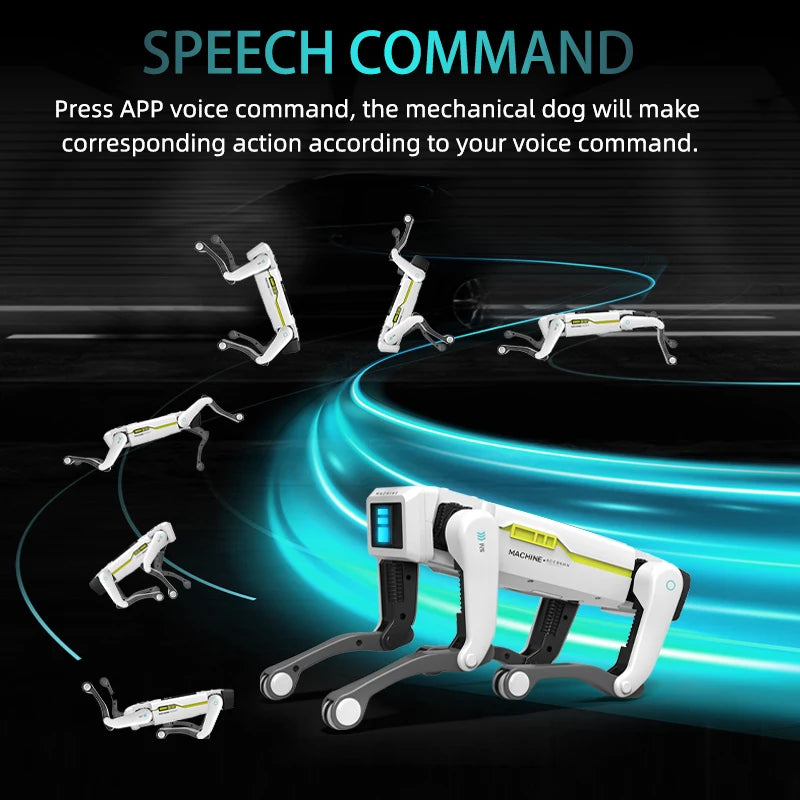 Chien robotique intelligent avec commandes vocales et mouvements dynamiques, gadget high-tech