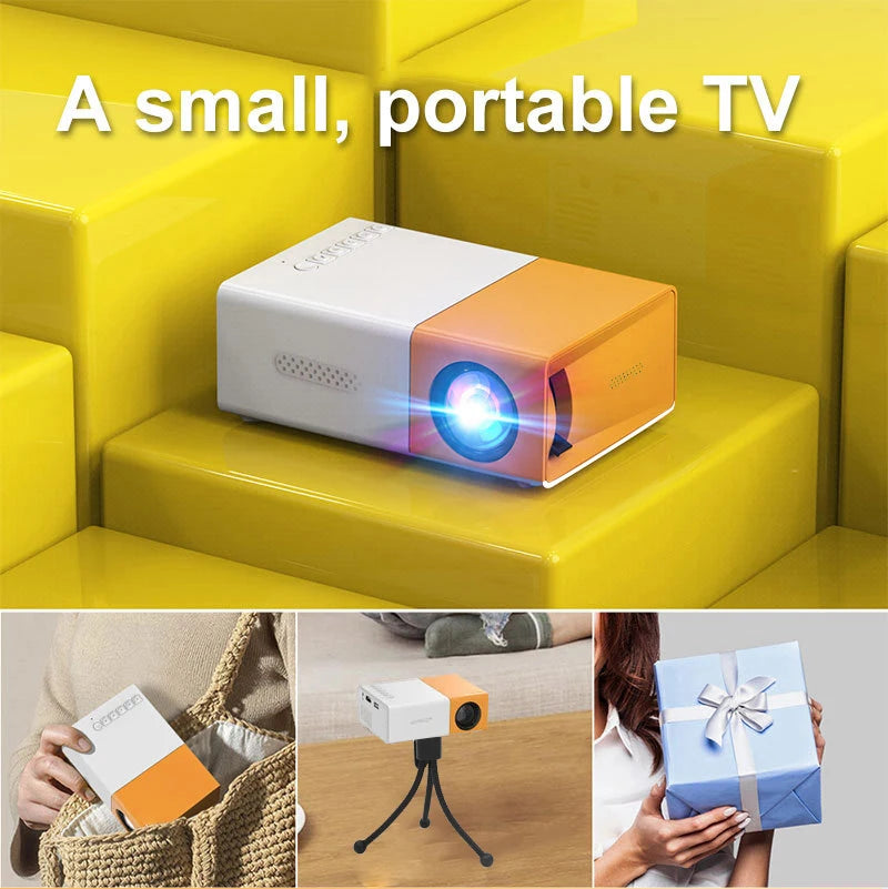 Mini projecteur portable compact, idéal pour cinéma maison ou cadeau high-tech