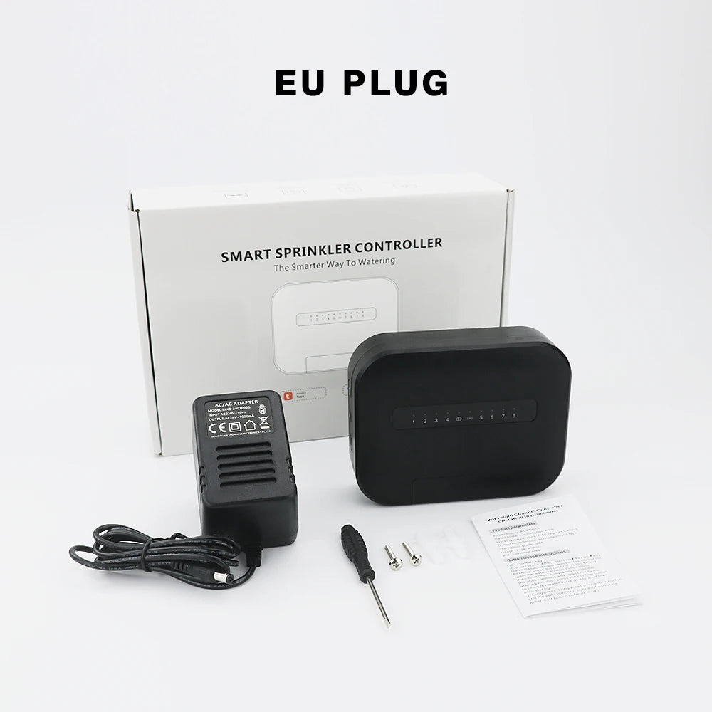 Minuterie d'arrosage de jardin intelligente Tuya, 8 Zones, Wifi, 6 Station, contrôleur d'irrigation goutte à goutte, Valve d'eau, fonctionne avec Smartlife