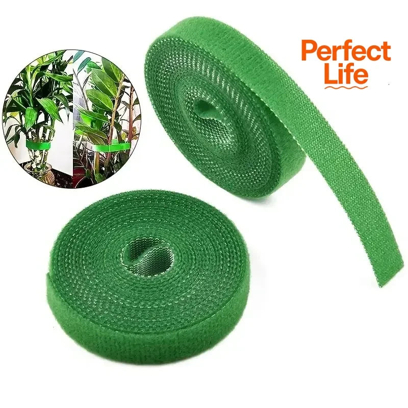Attaches à crochet en Nylon réutilisables pour plantes, ruban de fixation vert pour enveloppe de canne en bambou, Support, accessoires de jardin et de maison, 1/2 pièces