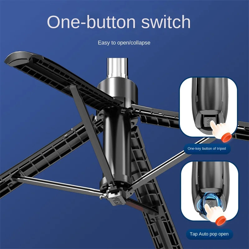 FANGTUOSI trépied 1800mm pour appareil photo Smartphone, support de trépied avec obturateur Bluetooth, supports de perche à Selfie sans fil support de téléphone