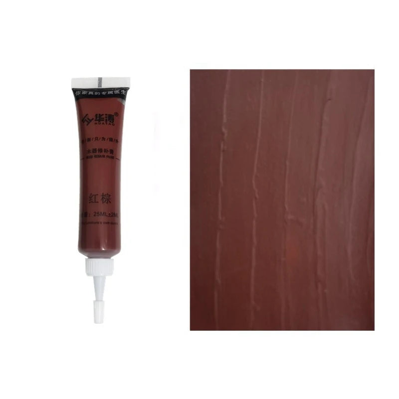 Agent de réparation des rayures pour meubles en bois multicolores, pâte de retouche multi-usages pour sols, escaliers, portes en bois, mastic de réparation des rayures