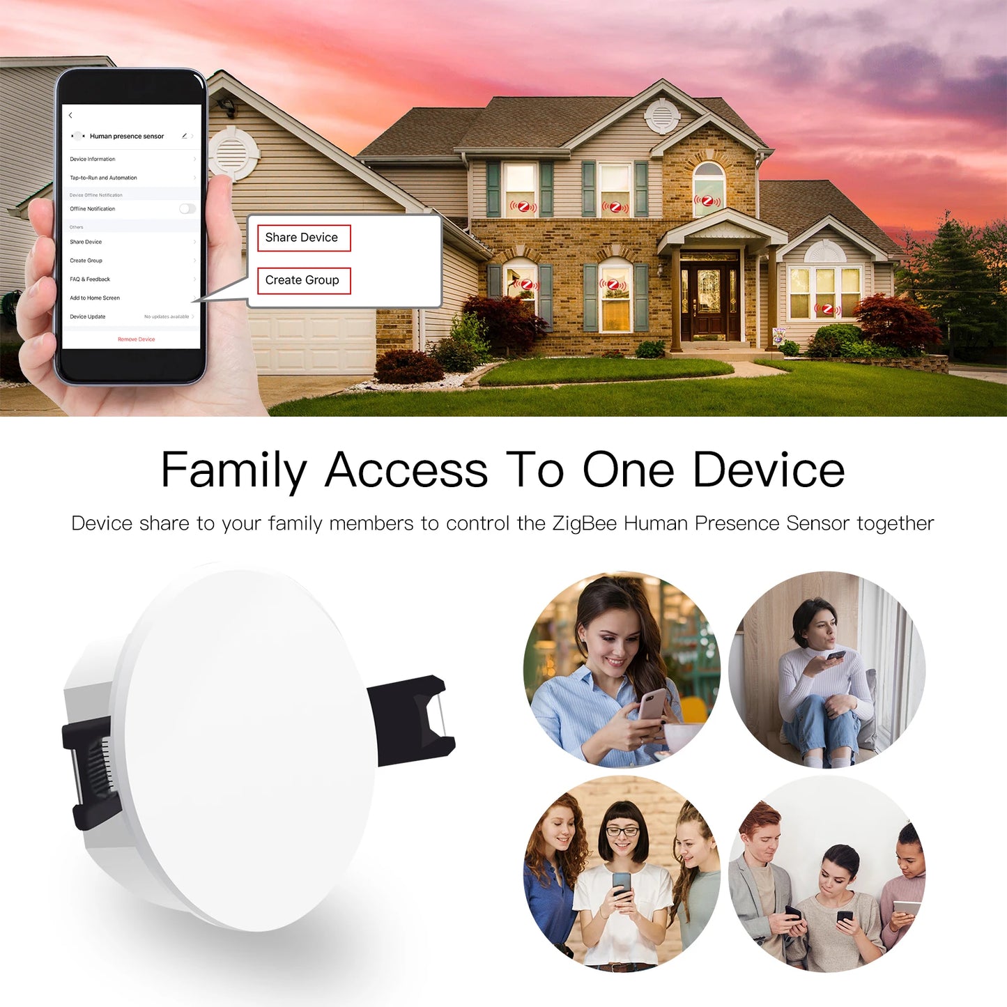 Tuya – détecteur intelligent de présence humaine ZigBee/WiFi, capteur de détection Radar, fonction photométrique 2 en 1, Hub PIR de plafond Smart Life