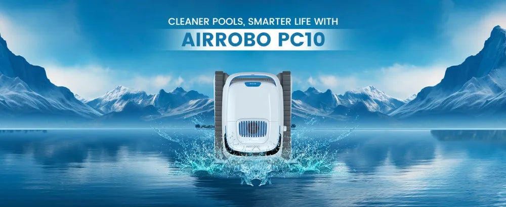 Robot nettoyeur de piscine AIRROBO PC10, high-tech pour eau propre, design moderne, idéal pour piscines