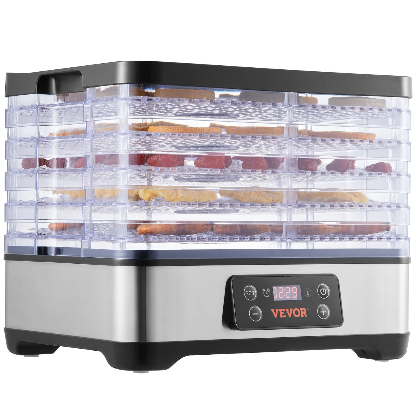 SucceBuy – déshydrateur alimentaire électrique à 5 plateaux, 300W, en acier inoxydable, avec minuterie et température réglables numériques